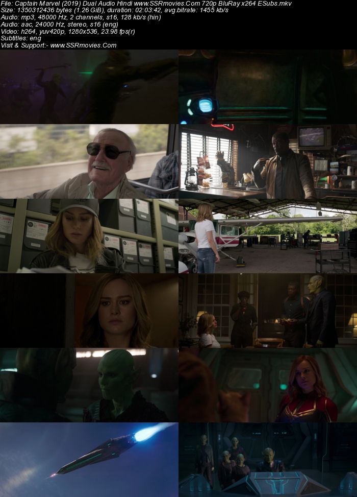 Captain Marvel (2019) Dual Audio Hindi 480p BluRay x264 400MB ESubs Full Movie Download