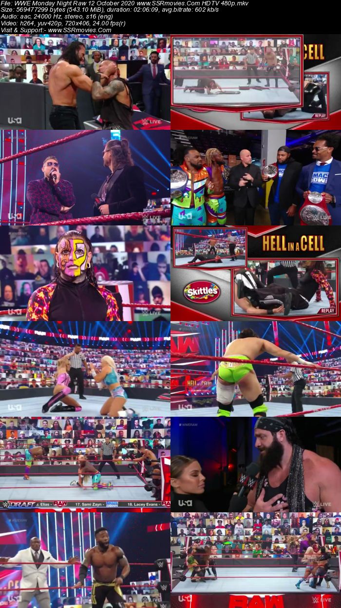 WWE Monday Night Raw 12 October 2020 HDTV 480p 720p Download