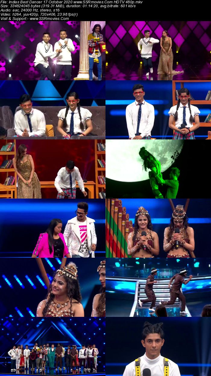 Indias Best Dancer 17 October 2020 HDTV 720p 480p x264 300MB Download