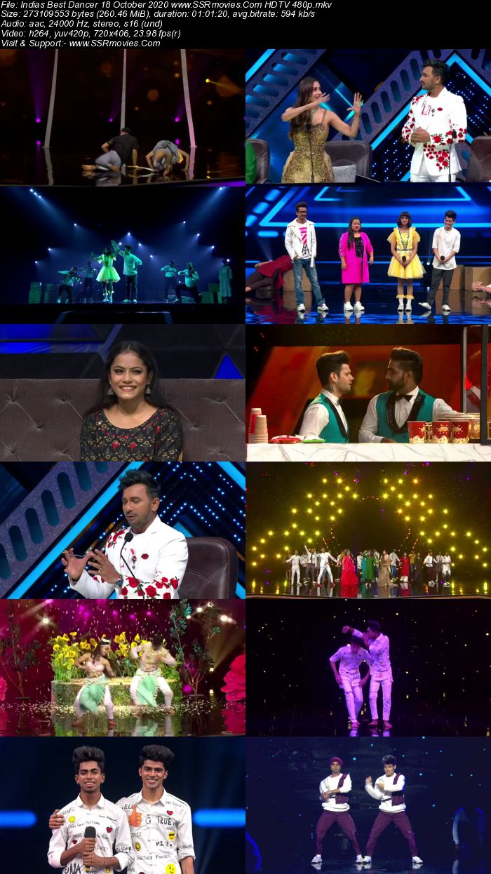 Indias Best Dancer 18 October 2020 HDTV 720p 480p x264 300MB Download