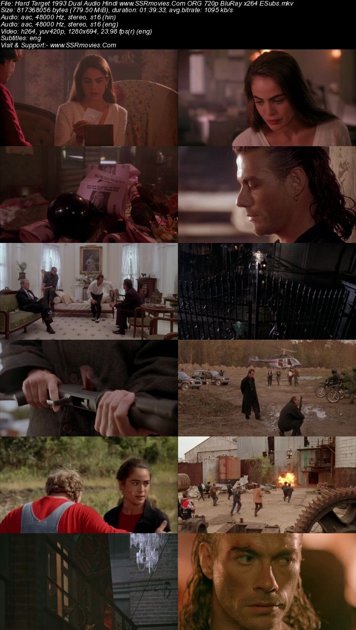 Hard Target (1993) Dual Audio Hindi 480p BluRay x264 350MB ESubs Full Movie Download