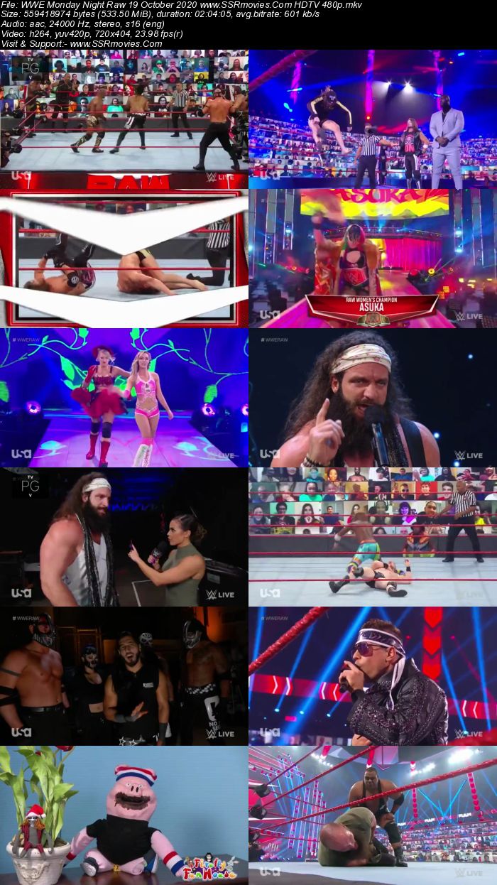 WWE Monday Night Raw 19 October 2020 HDTV 480p 720p Download