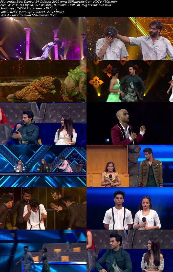 Indias Best Dancer 24 October 2020 HDTV 720p 480p x264 300MB Download