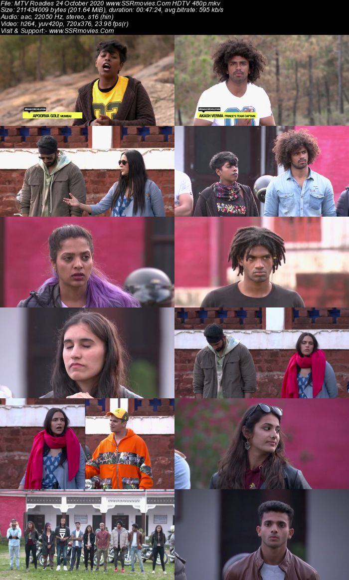 MTV Roadies 24 October 2020 480p 720p HDTV x264 200MB Download