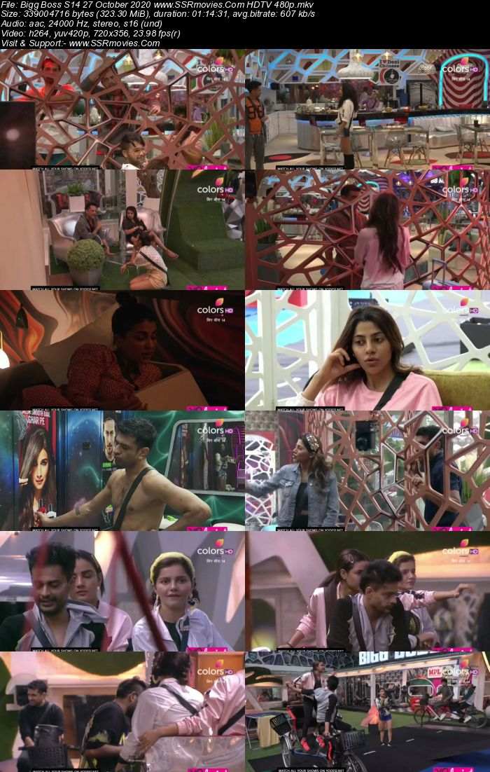 Bigg Boss S14 27 October 2020 HDTV 480p 720p 500MB Download