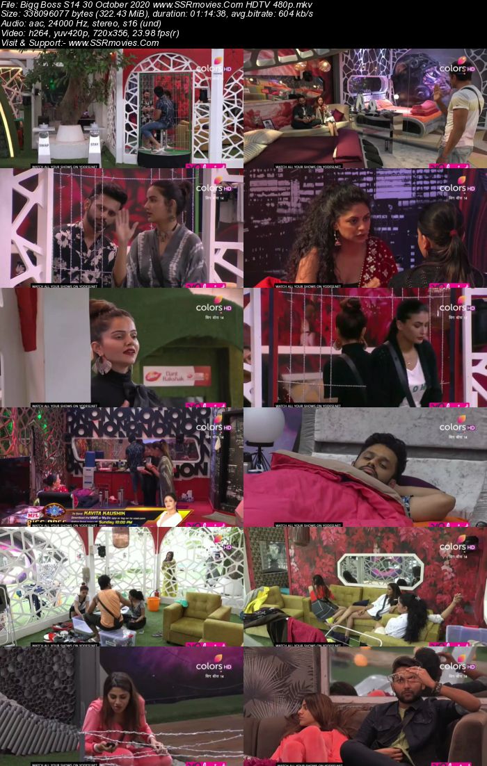 Bigg Boss S14 30 October 2020 HDTV 480p 720p 500MB Download