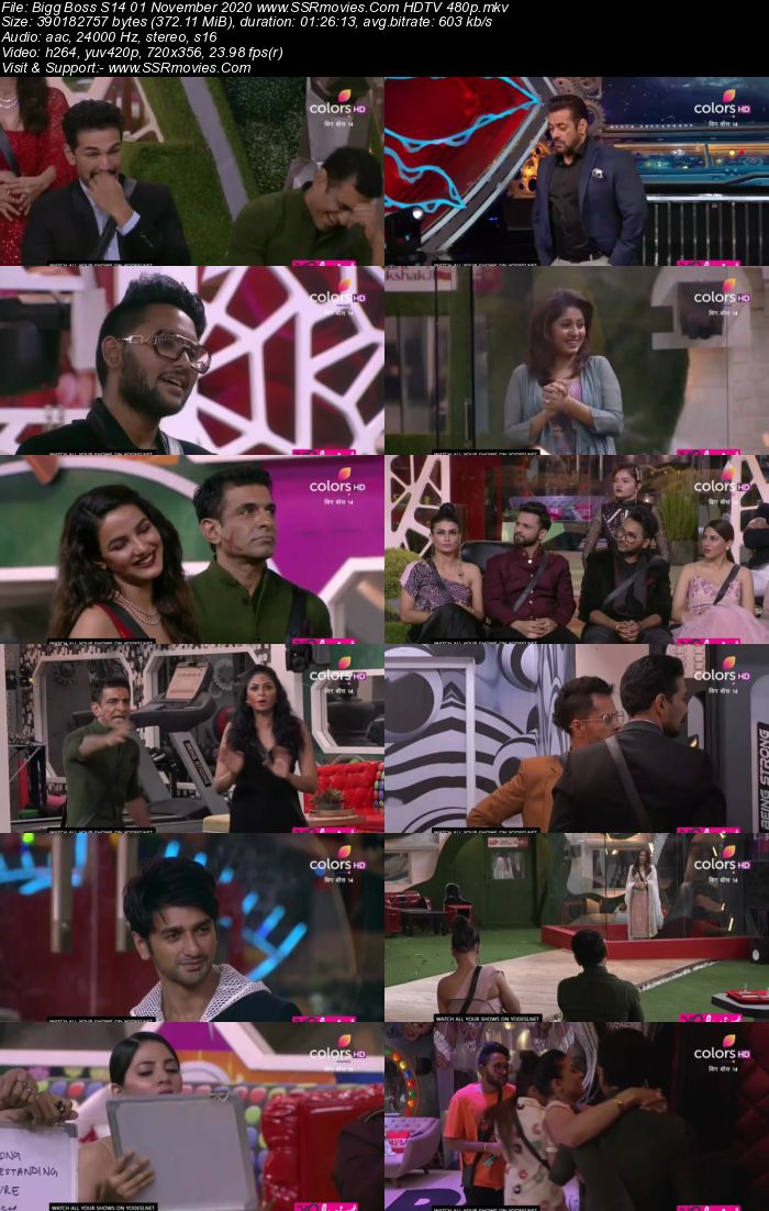 Bigg Boss S14 01 November 2020 HDTV 480p 720p 500MB Download