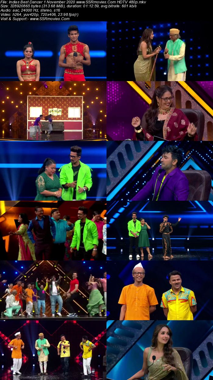 Indias Best Dancer 1 November 2020 HDTV 720p 480p x264 300MB Download