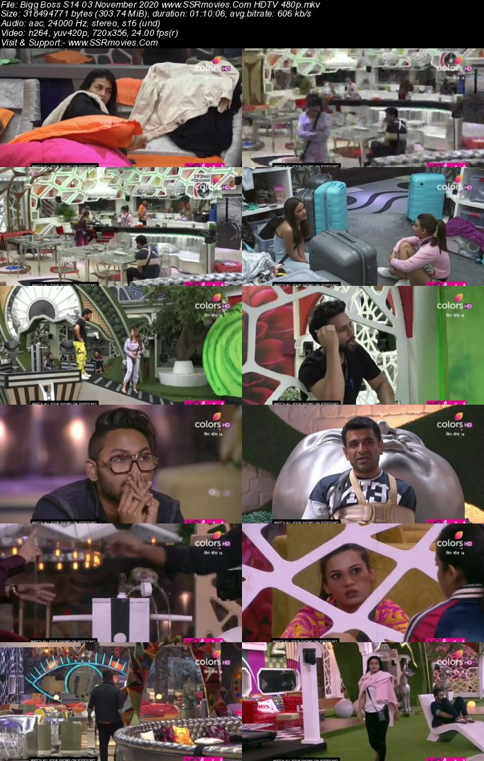 Bigg Boss S14 03 November 2020 HDTV 480p 720p 500MB Download