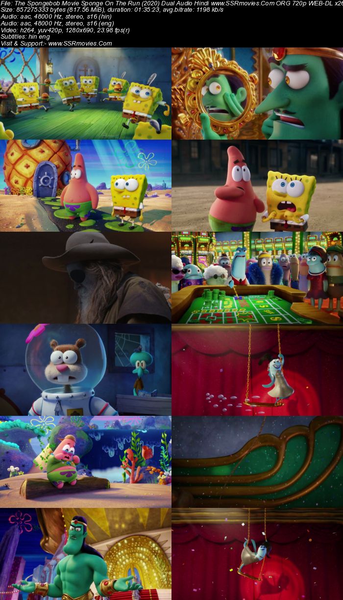 The SpongeBob Movie: Sponge on the Run (2020) Dual Audio Hindi 480p WEB-DL x264 300MB Full Movie Download