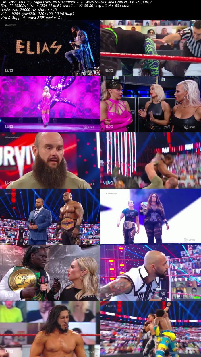 WWE Monday Night Raw 9 November 2020 HDTV 480p 720p Download