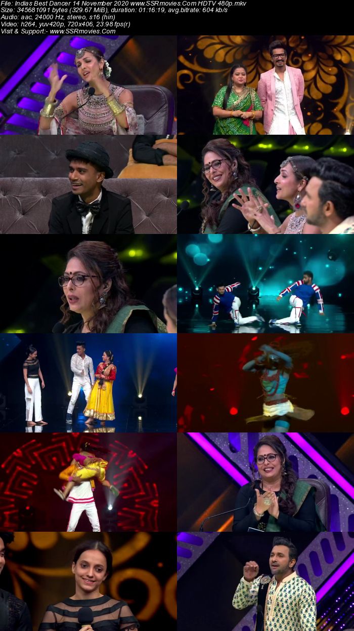 Indias Best Dancer 14 November 2020 HDTV 720p 480p x264 300MB Download