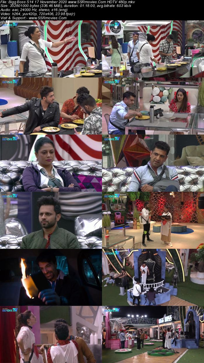 Bigg Boss S14 17 November 2020 HDTV 480p 720p 500MB Download