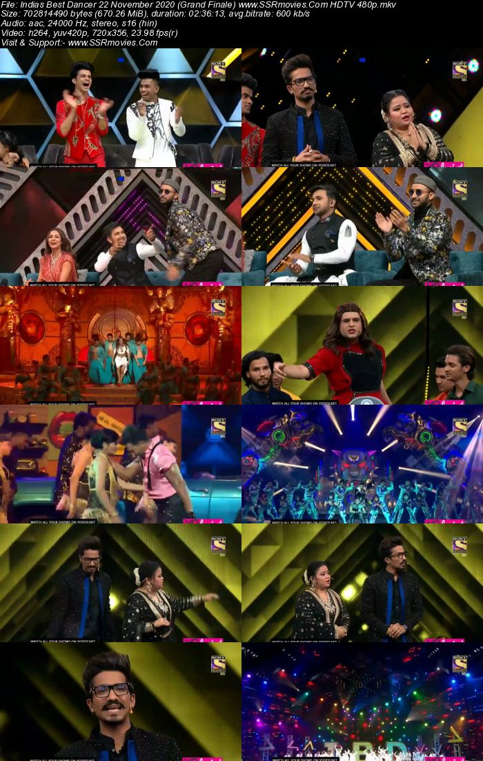 Indias Best Dancer 22 November 2020 (Grand Finale) HDTV 480p 720p Download