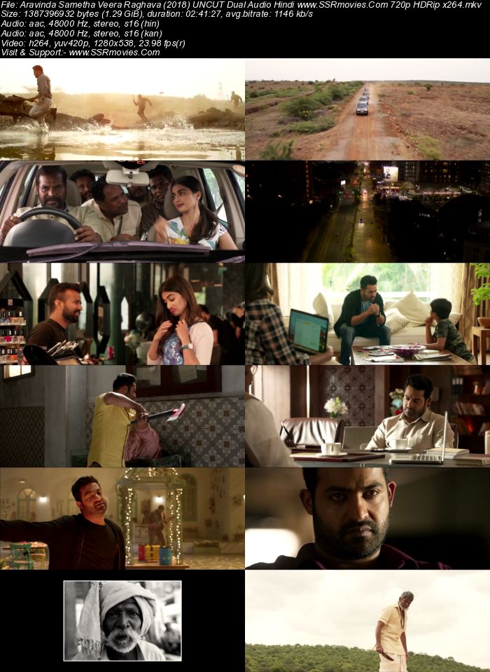 Aravindha Sametha (2018) Dual Audio Hindi 480p HDRip 550MB ESubs Full Movie Download