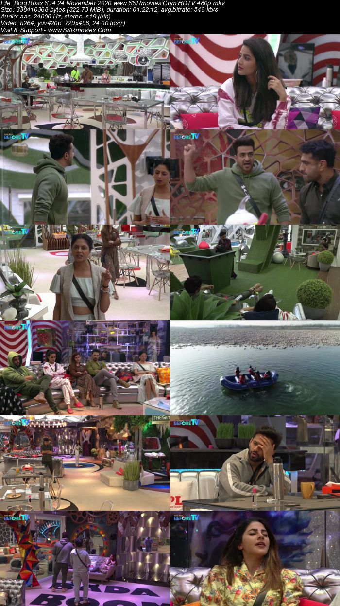 Bigg Boss S14 24 November 2020 HDTV 480p 720p 500MB Download