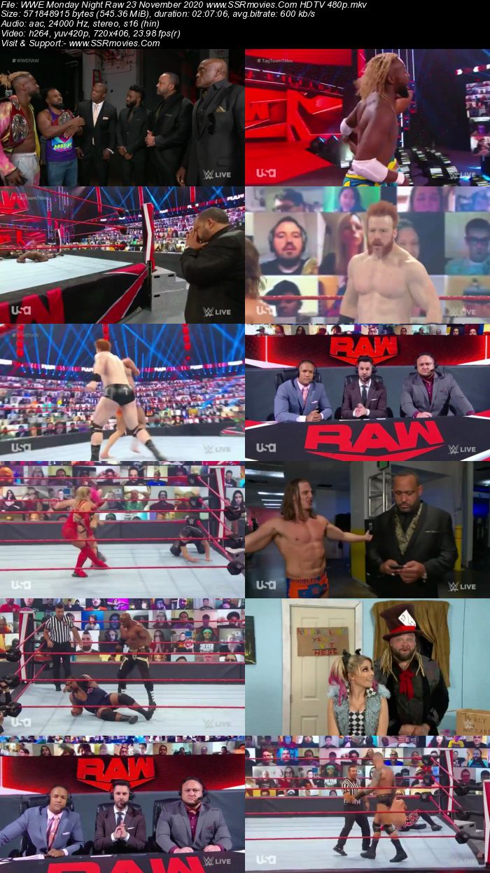 WWE Monday Night Raw 23 November 2020 HDTV 480p 720p Download