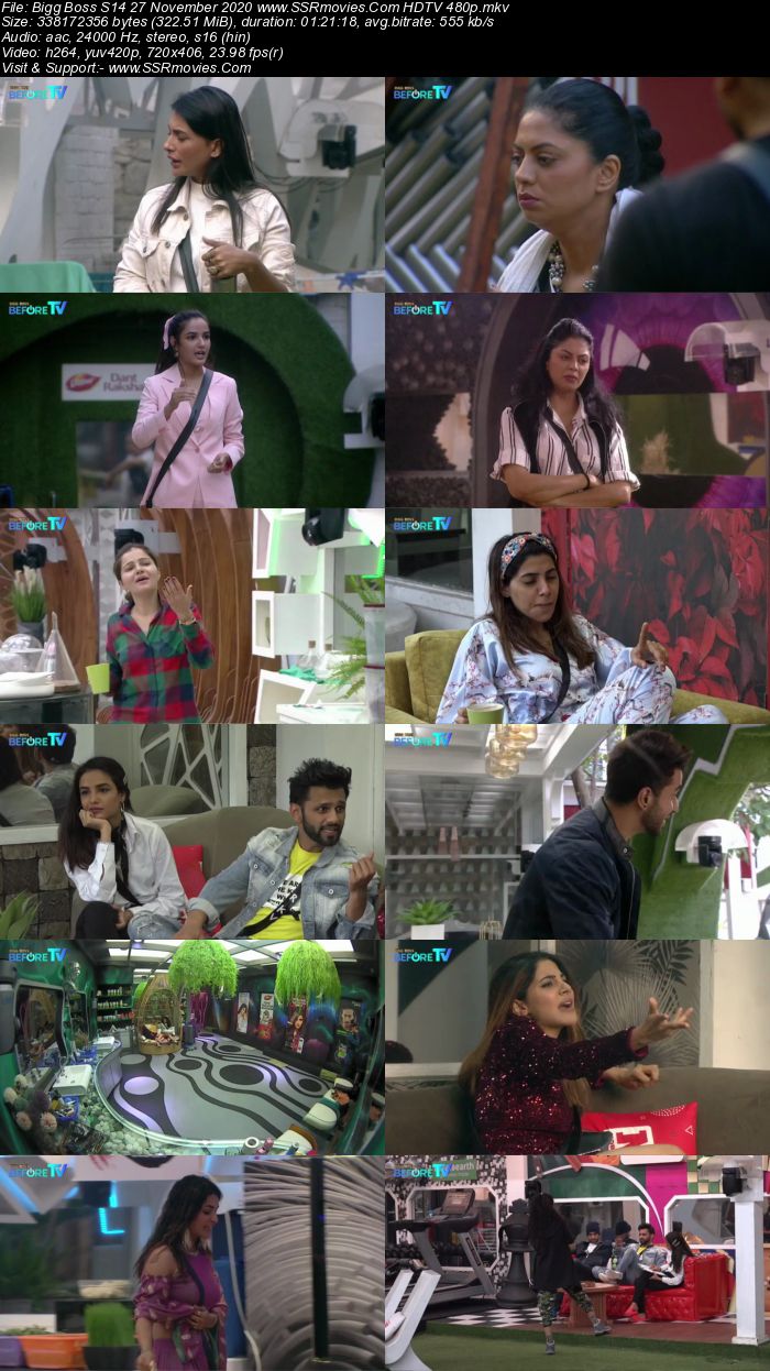 Bigg Boss S14 27 November 2020 HDTV 480p 720p 500MB Download