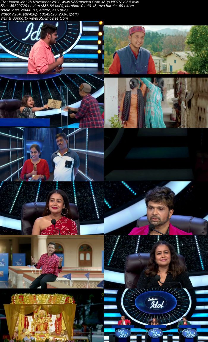 Indian Idol 28 November 2020 480p 720p HDTV x264 300MB Download