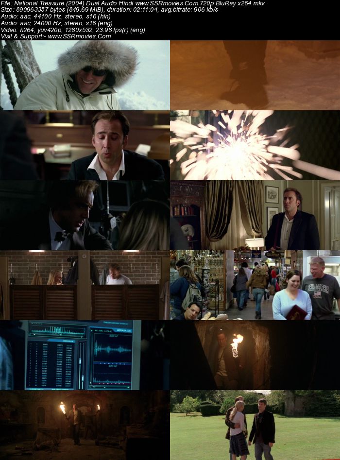 National Treasure (2004) Dual Audio Hindi 720p BluRay x264 850MB Full Movie Download