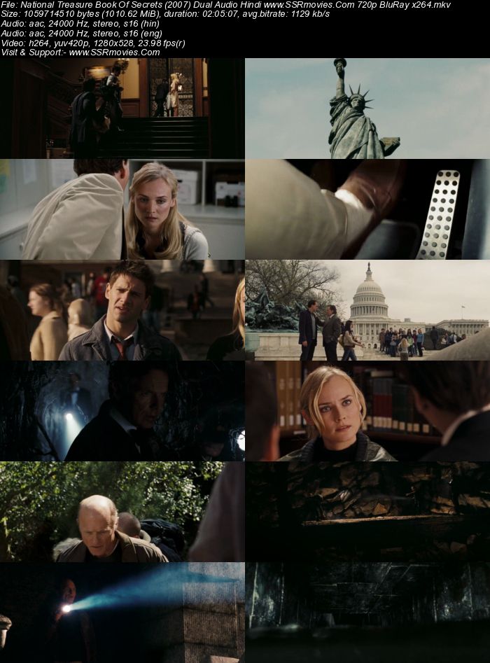 National Treasure: Book of Secrets (2007) Dual Audio Hindi 720p BluRay x264 1GB Full Movie Download