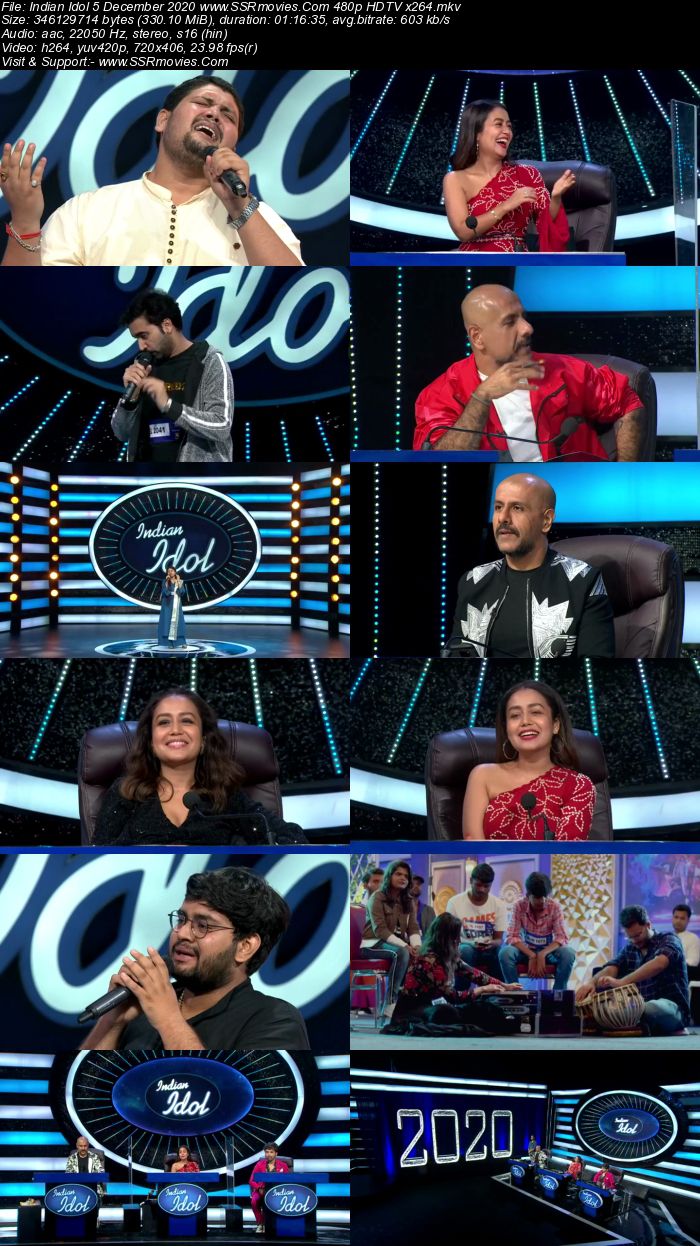 Indian Idol 5 December 2020 480p 720p HDTV x264 300MB Download