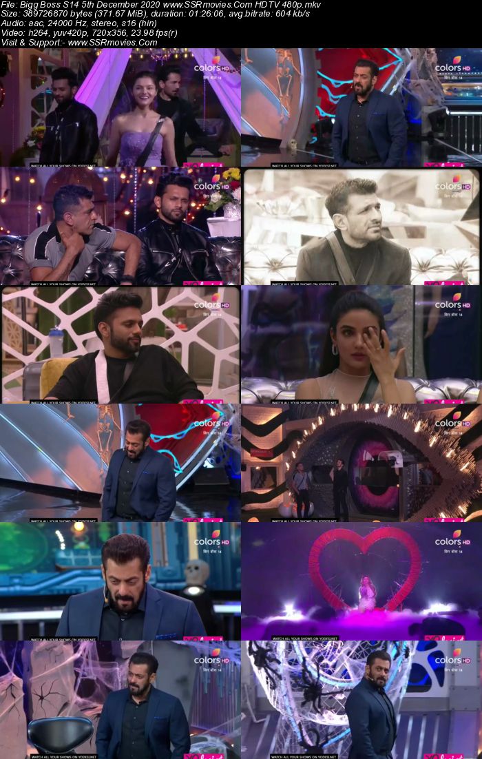 Bigg Boss S14 5th December 2020 HDTV 480p 720p 500MB Download