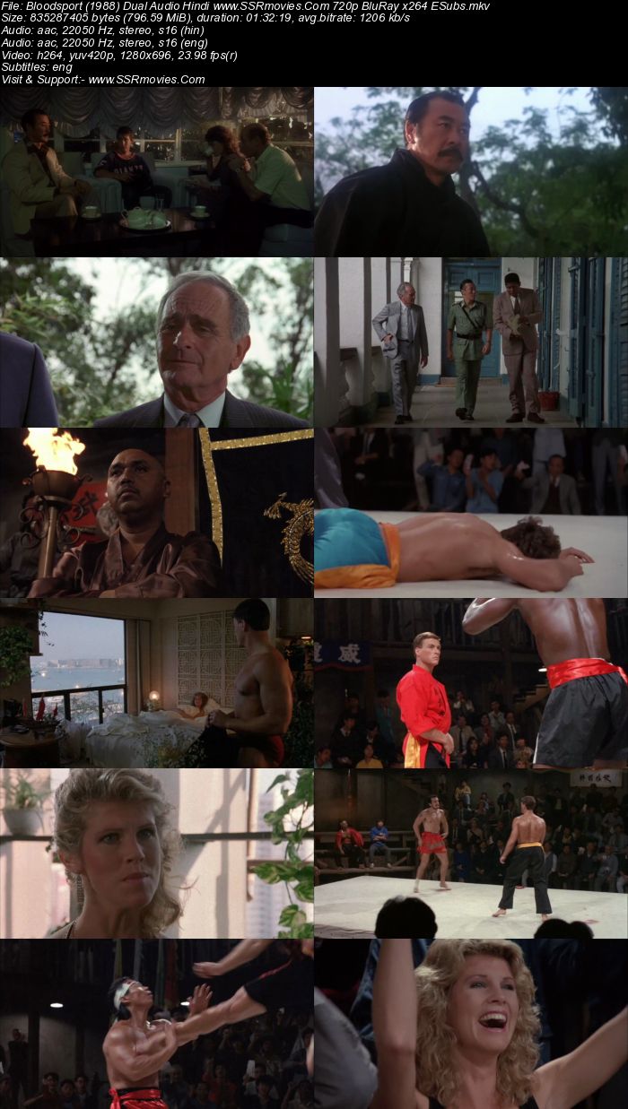 Bloodsport (1988) Dual Audio Hindi 720p BluRay x264 800MB Full Movie Download