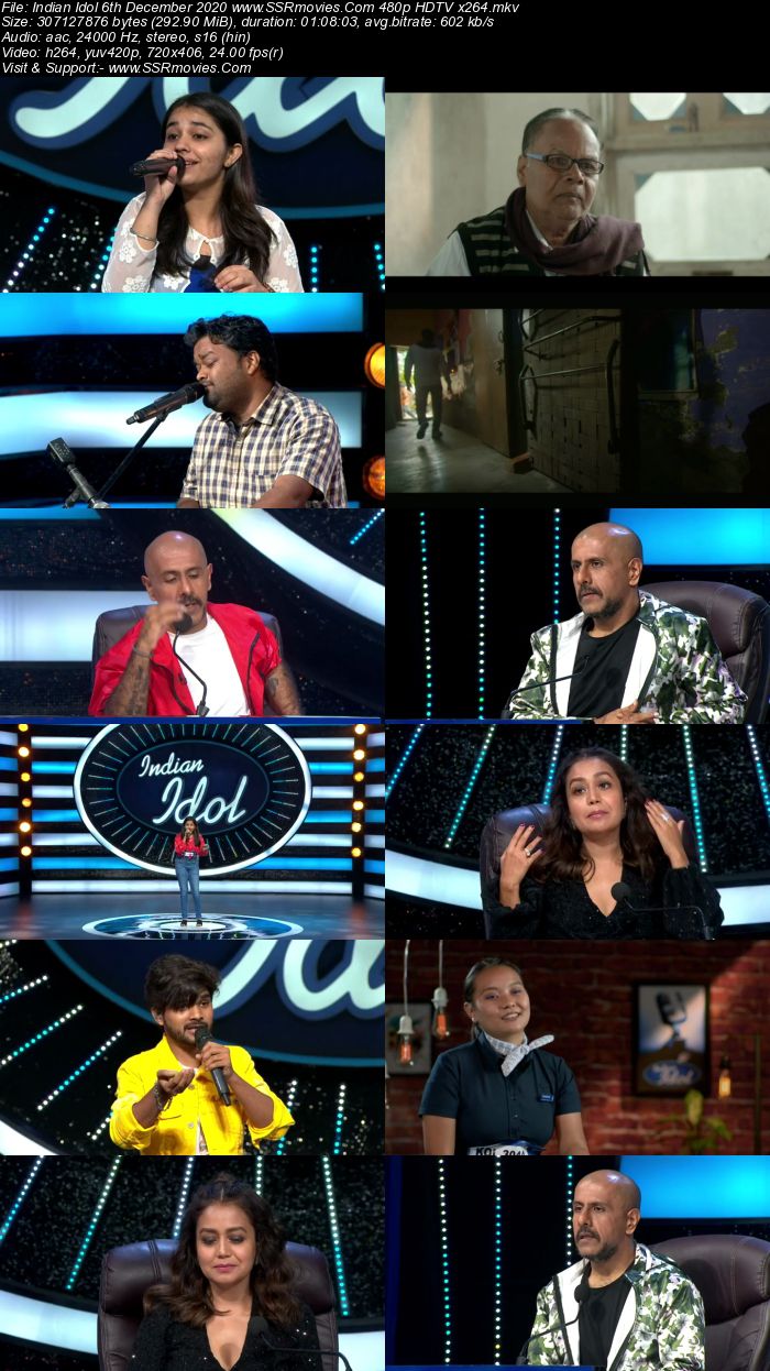 Indian Idol 6 December 2020 480p 720p HDTV x264 300MB Download