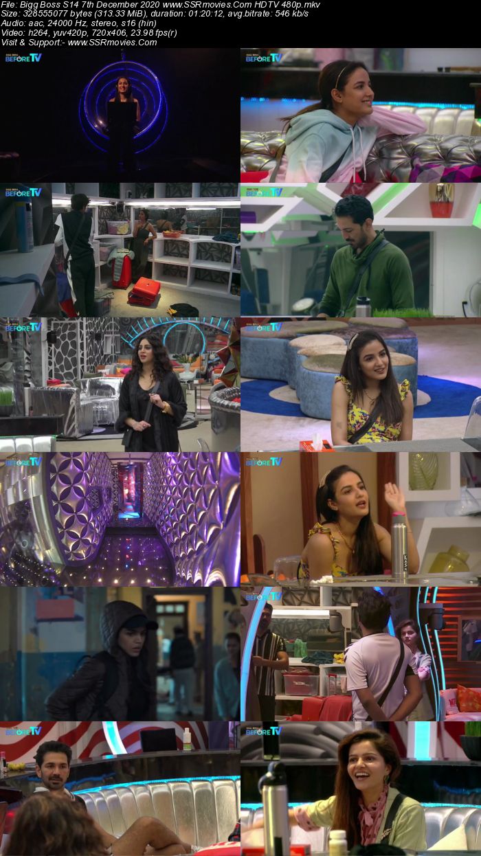 Bigg Boss S14 7th December 2020 HDTV 480p 720p 500MB Download