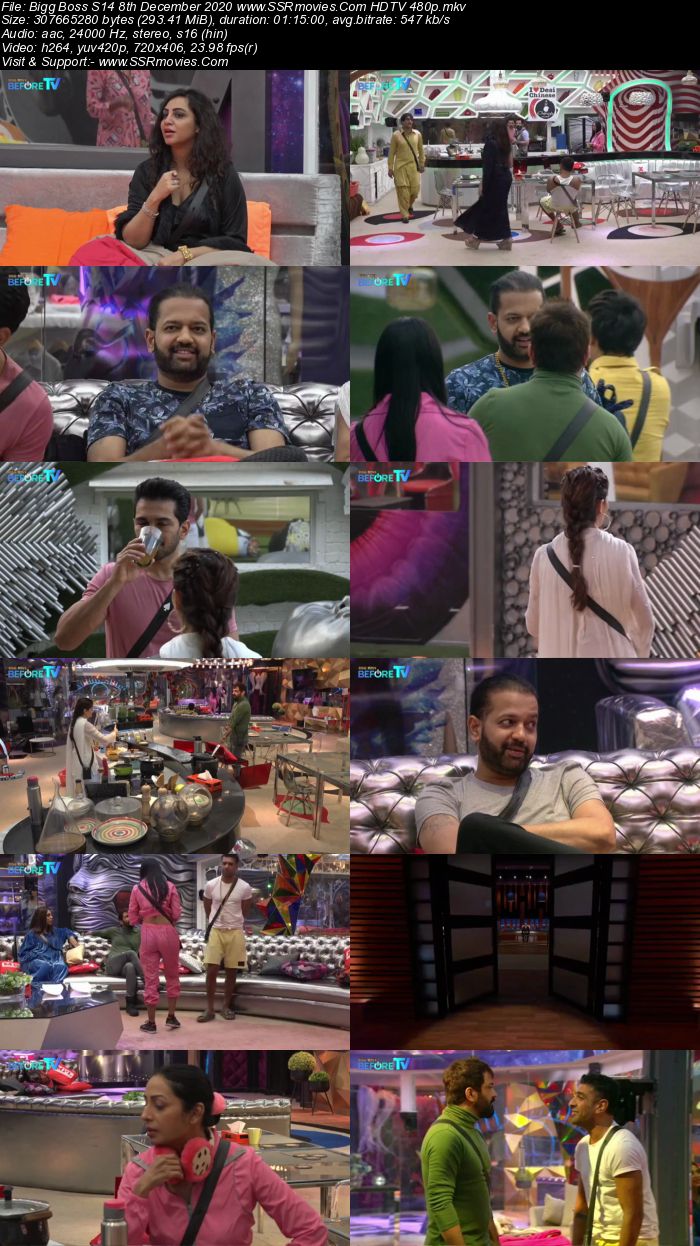 Bigg Boss S14 8th December 2020 HDTV 480p 720p 500MB Download