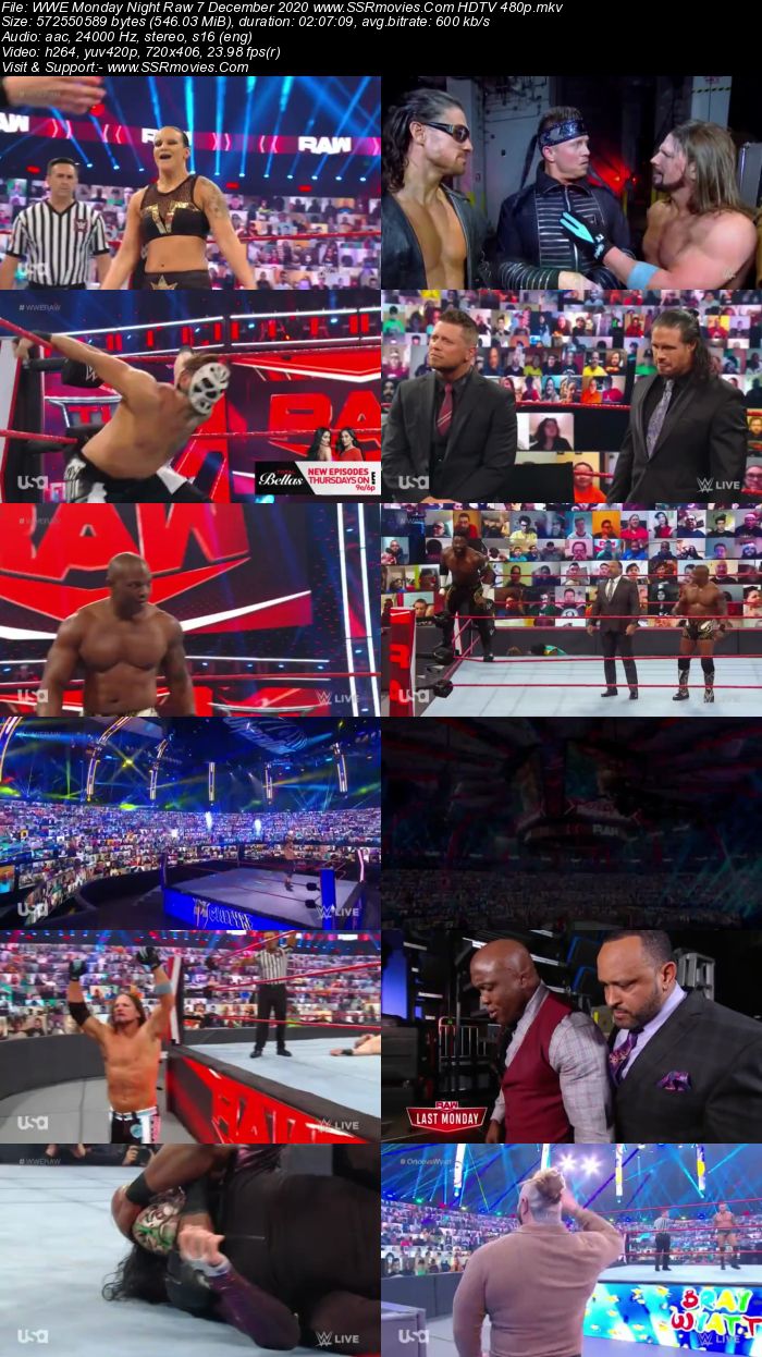 WWE Monday Night Raw 7 December 2020 HDTV 480p 720p Download