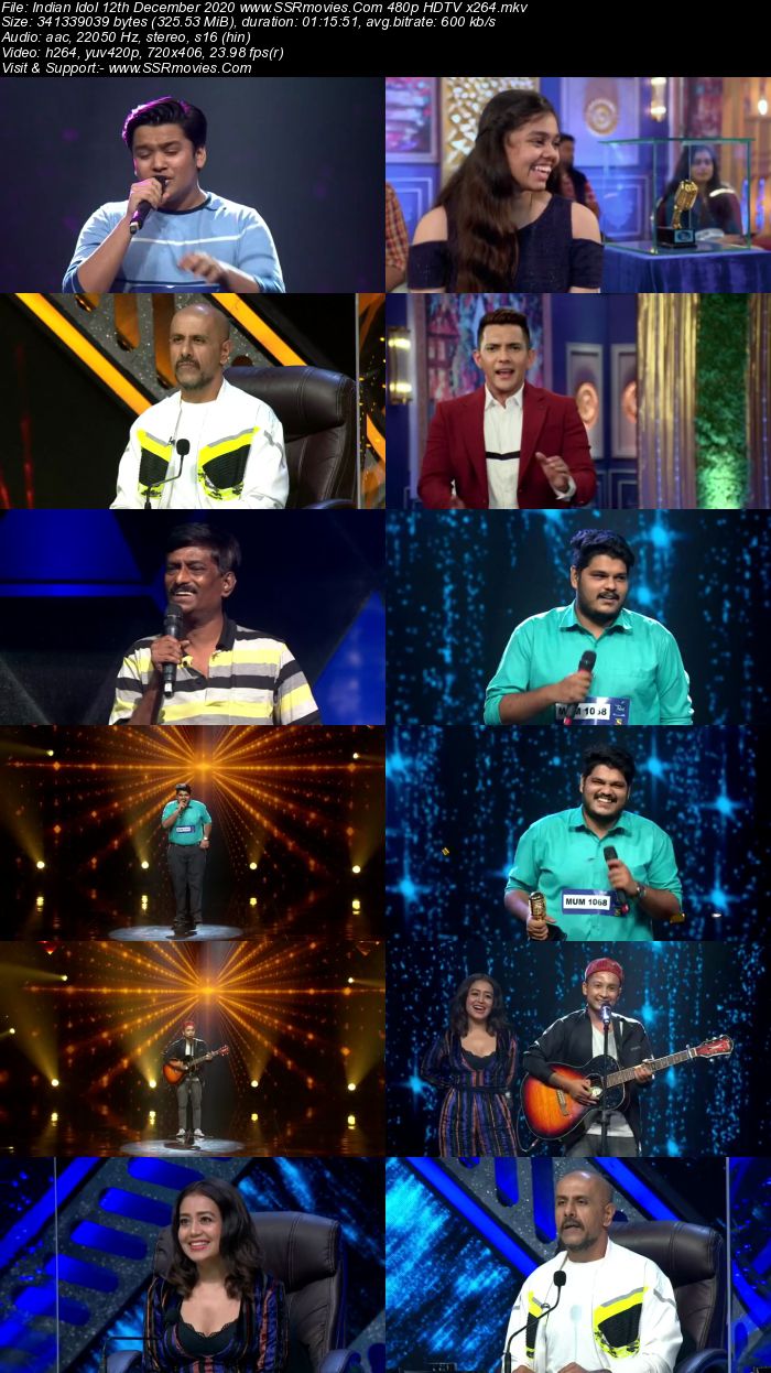 Indian Idol 12 December 2020 480p 720p HDTV x264 300MB Download Indian Idol 12 December 2020 480p 720p HDTV x264 300MB Download
