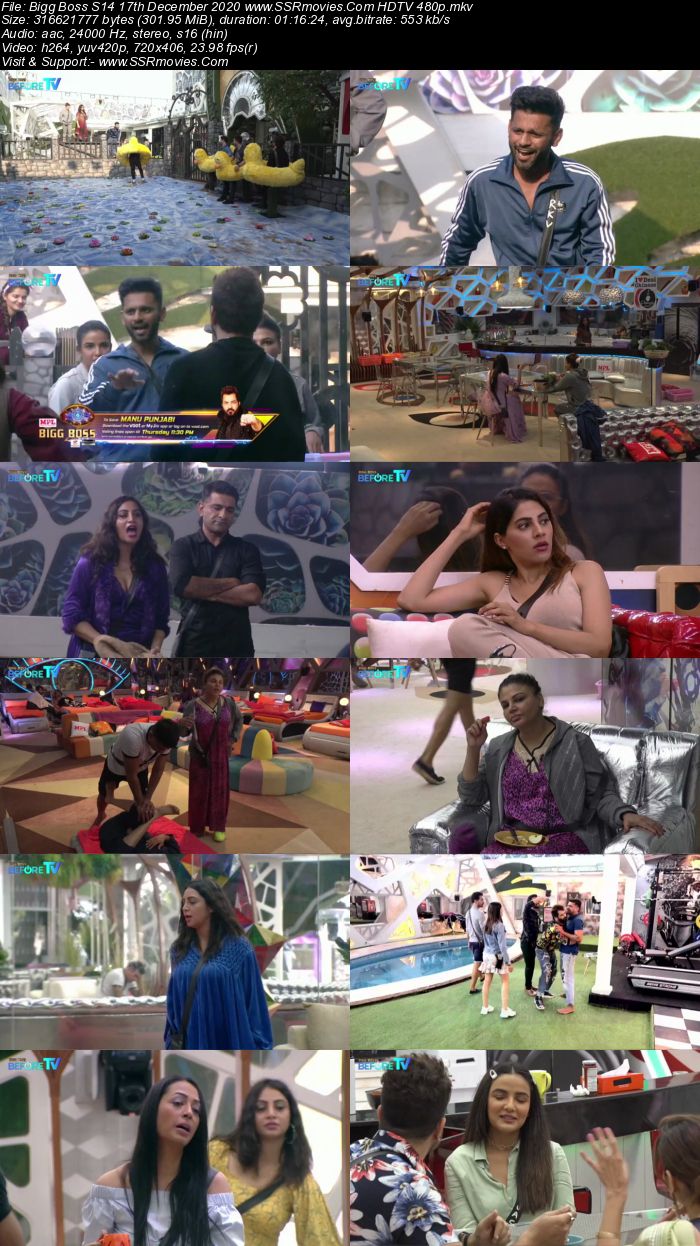 Bigg Boss S14 17th December 2020 HDTV 480p 720p 500MB Download