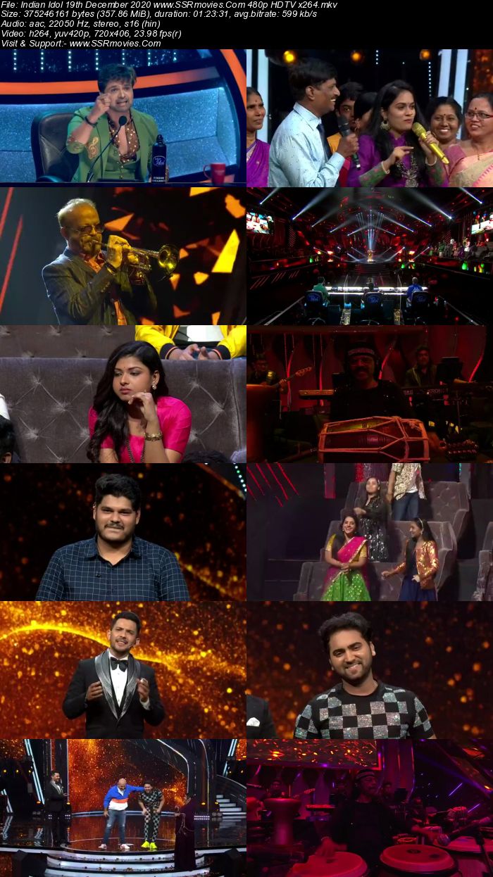 Indian Idol 19 December 2020 480p 720p HDTV x264 300MB Download