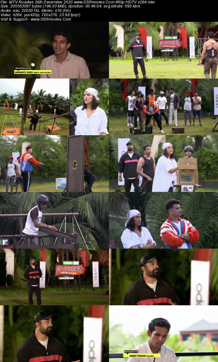 MTV Roadies 26th December 2020 480p 720p HDTV x264 200MB Download