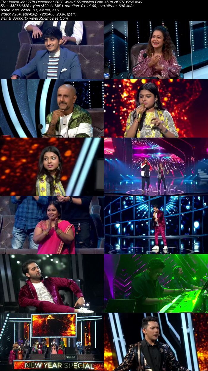 Indian Idol 27 December 2020 480p 720p HDTV x264 300MB Download