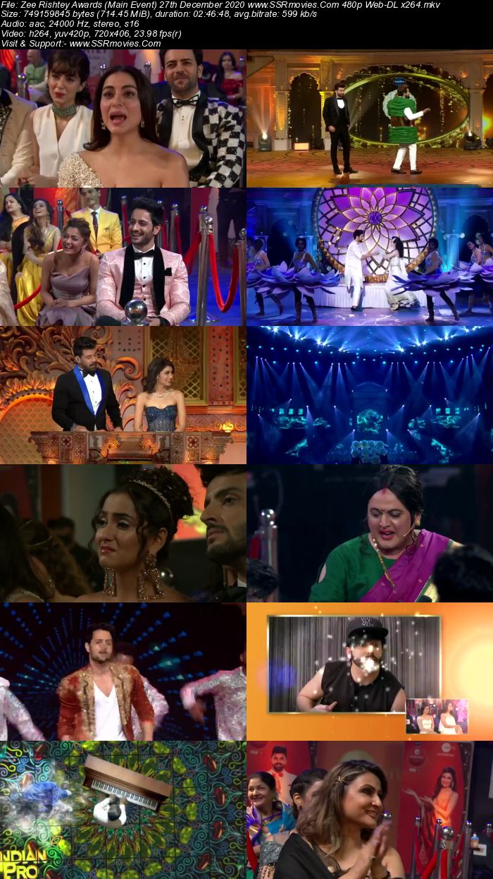 Zee Rishtey Awards Main Event 27th December 2020 720p 480p WEB-DL Download