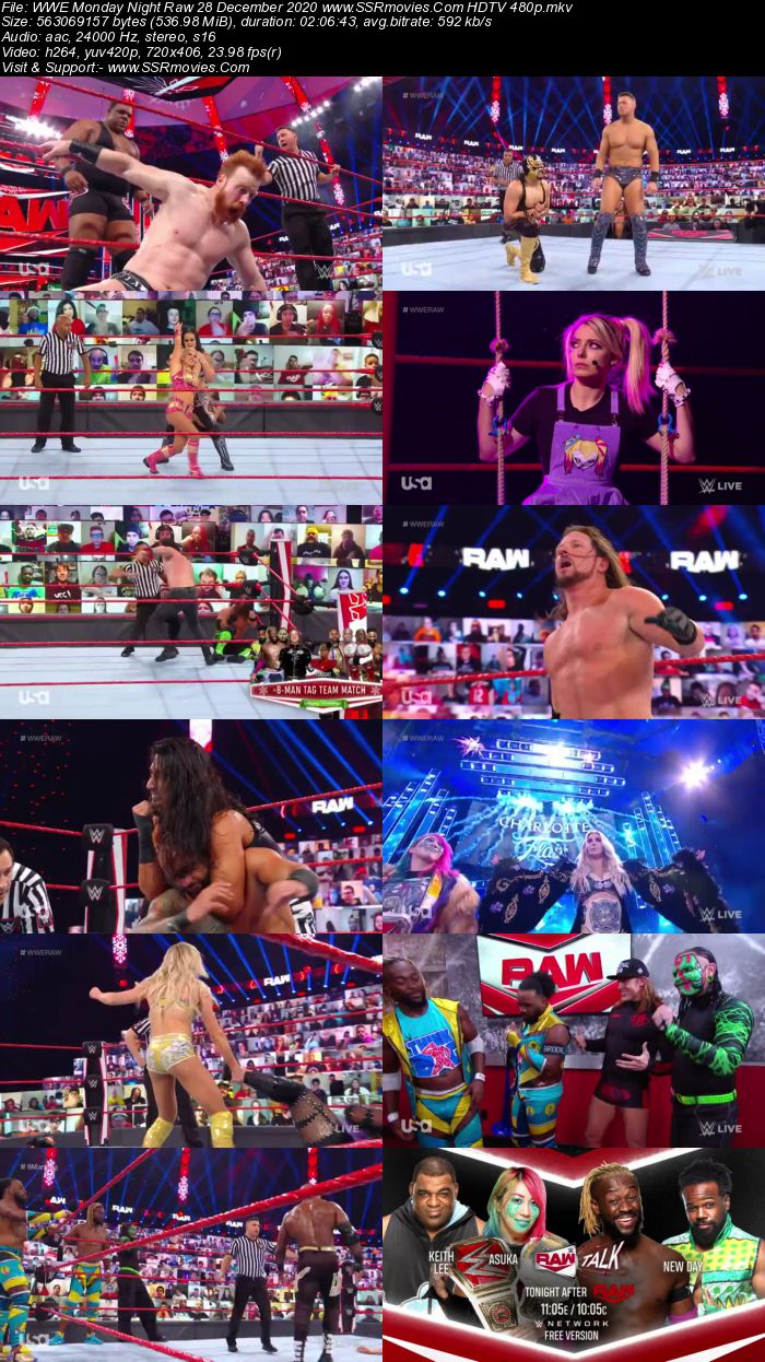 WWE Monday Night Raw 28 December 2020 HDTV 480p 720p Download