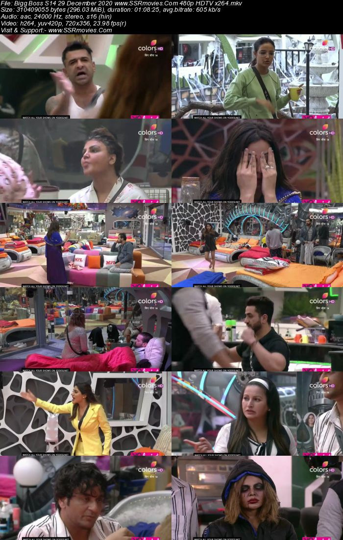 Bigg Boss S14 29 December 2020 HDTV 480p 720p 500MB Download