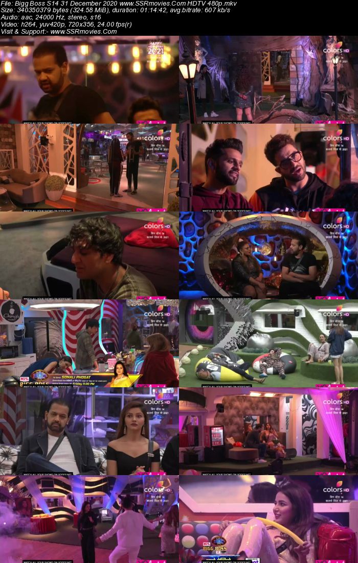 Bigg Boss S14 31 December 2020 HDTV 480p 720p 500MB Download