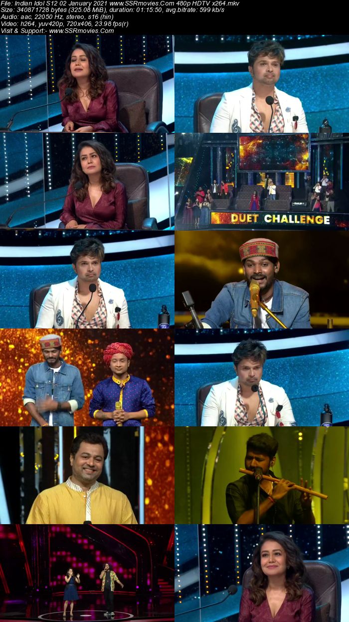 Indian Idol 02 January 2021 480p 720p HDTV x264 300MB Download