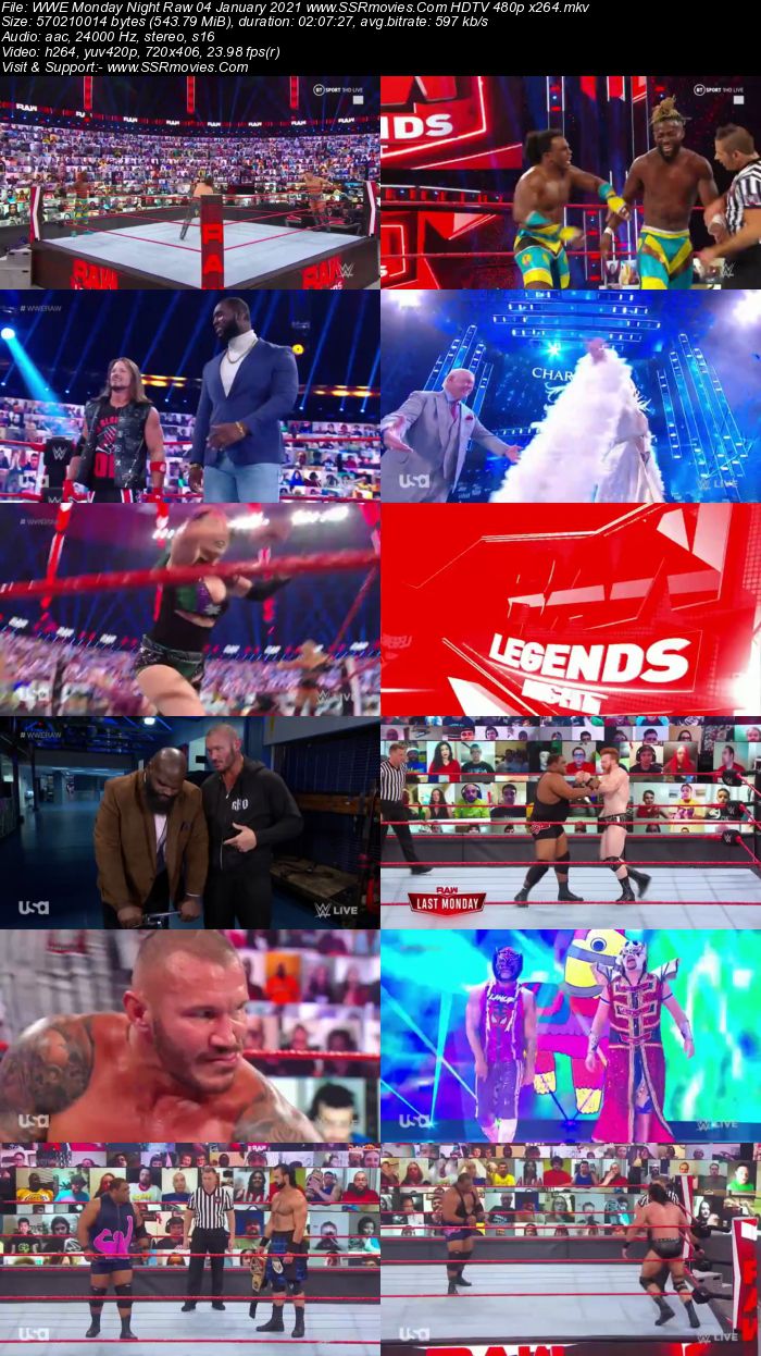 WWE Monday Night Raw 4th January 2021 HDTV 480p 720p Download