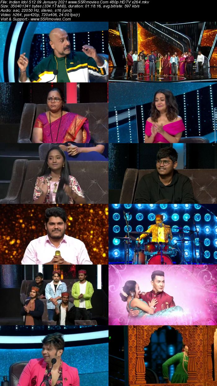 Indian Idol 9th January 2021 480p 720p HDTV x264 300MB Download