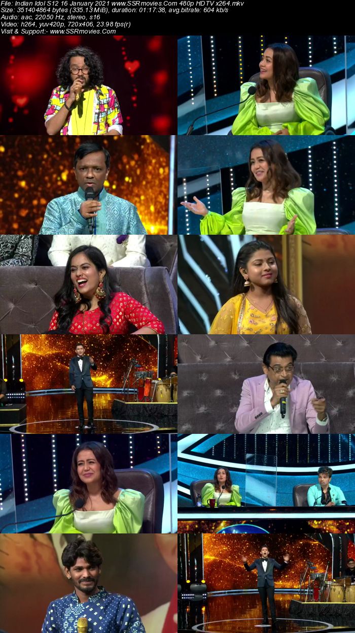 Indian Idol 16th January 2021 480p 720p HDTV x264 300MB Download