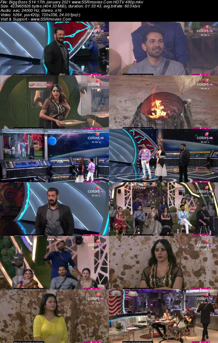 Bigg Boss S14 17 January 2021 HDTV 480p 720p 500MB Download