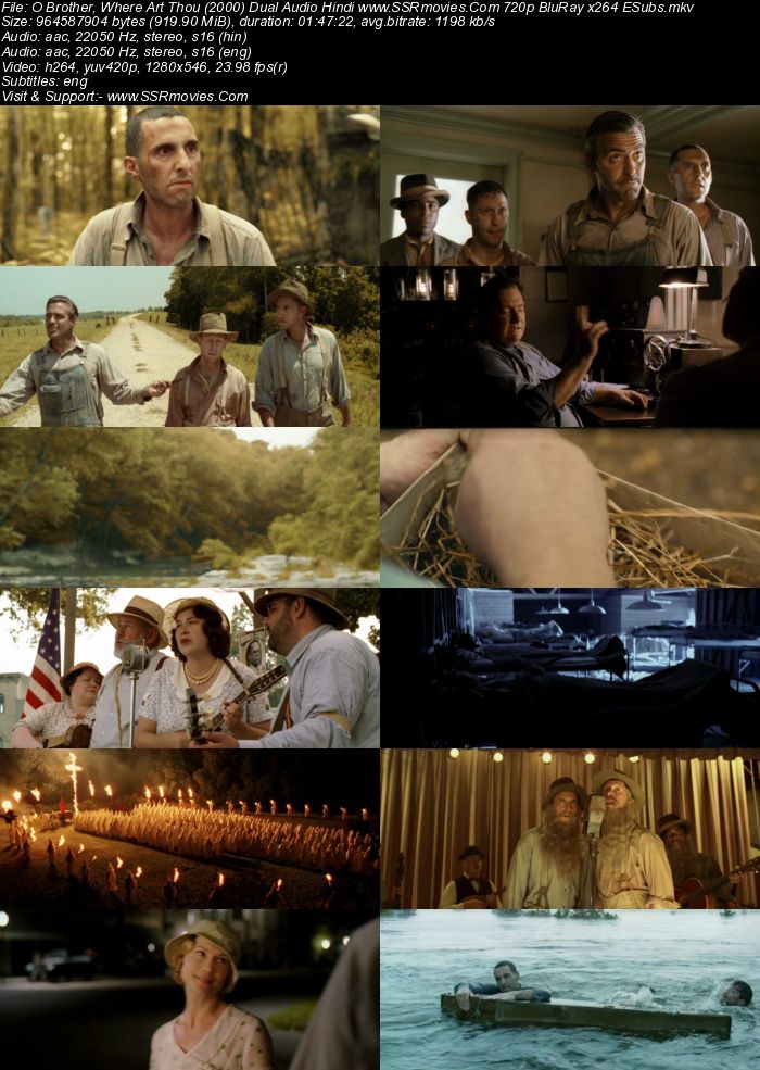 O Brother, Where Art Thou? (2000) Dual Audio Hindi 720p BluRay x264 900MB Full Movie Download