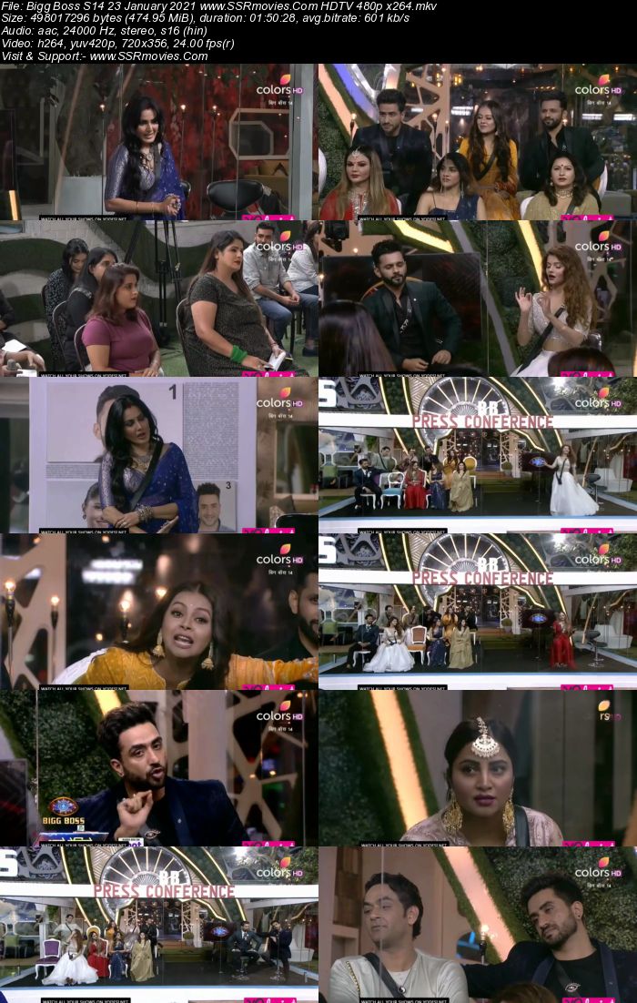 Bigg Boss S14 23 January 2021 HDTV 480p 720p 500MB Download