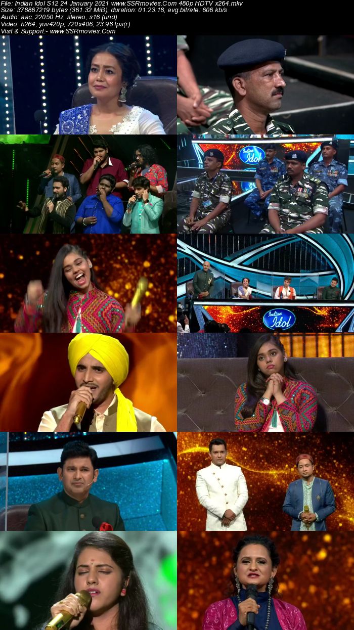 Indian Idol 24 January 2021 480p 720p HDTV x264 300MB Download