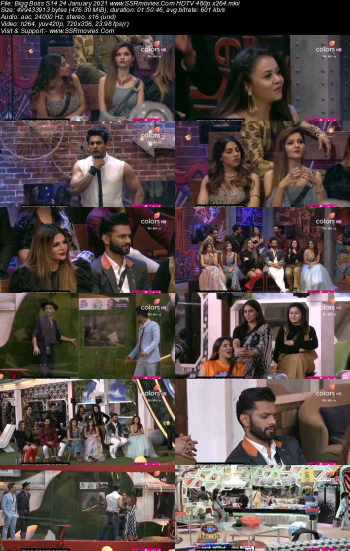 Bigg Boss S14 24 January 2021 HDTV 480p 720p 500MB Download